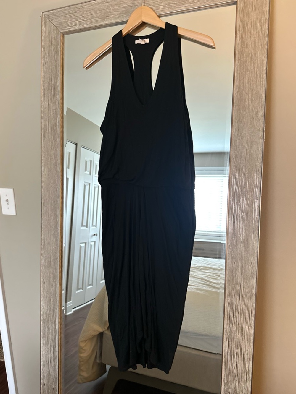 Helmut Lang Black Cotton Slouch Sleeveless Mini Dress Size Small